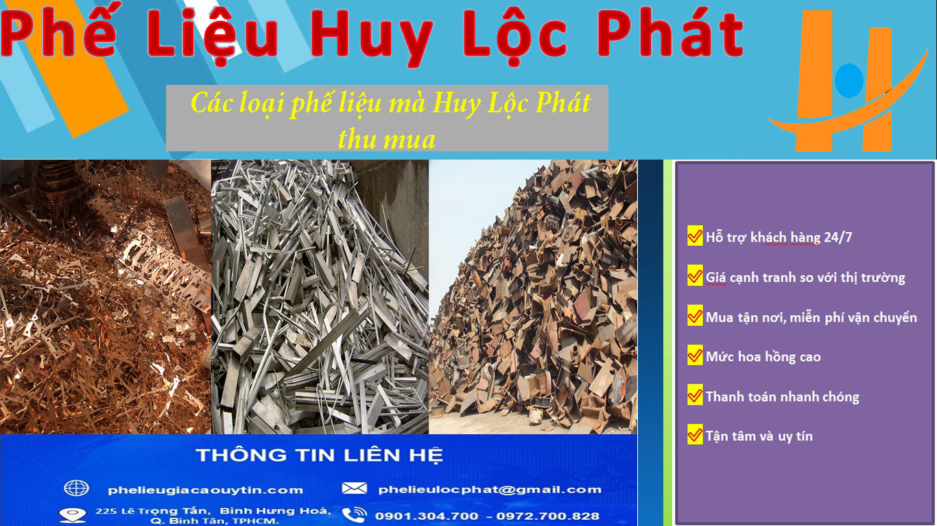 Các loại phế liệu mà Huy Lộc Phát thu mua tại Long An 
