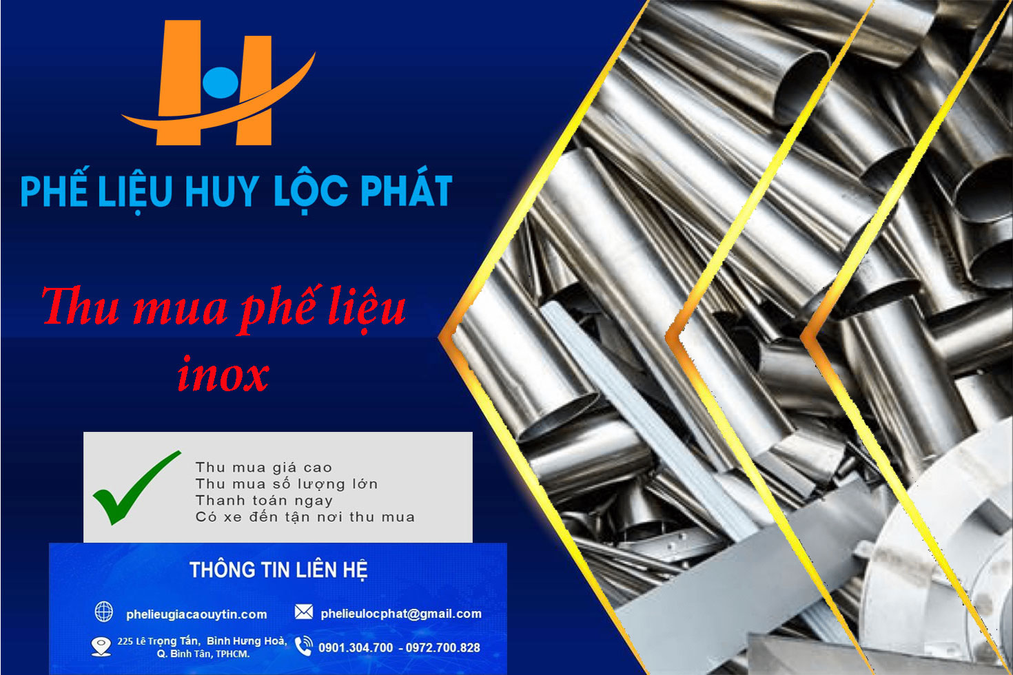 Thu mua phế liệu inox – Công ty TNHH Phế Liệu Huy Lộc Phát